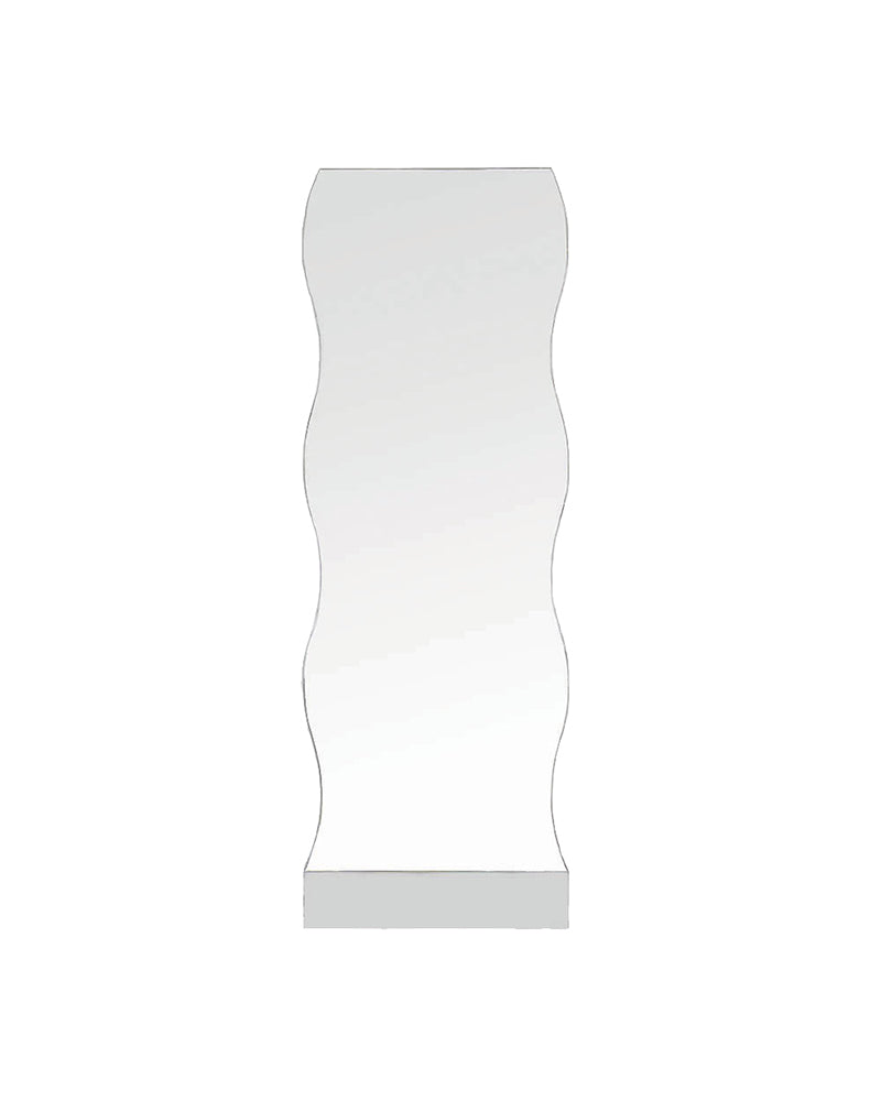 Wiggle - Frittstående frisørspeil - Trendy design - Hvit ramme